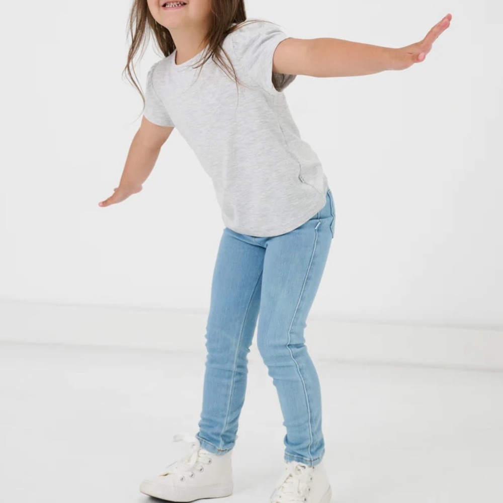 Little Sleepies Light Blue Kids Knit Denim Leggings